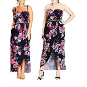 Brand New City Chic Floral Romance High / Low Dress - Size 14